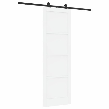Porta scorrevole vidaXL con set di ferramenta bianca 78x232 cm in legno massello di pino