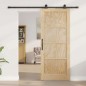 vidaXL Porta scorrevole con set di hardware 83x202 cm in legno massello di pino