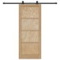vidaXL Porta scorrevole con set di hardware 83x202 cm in legno massello di pino