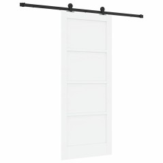 porta scorrevole vidaXL con set di accessori bianco 83x202 cm legno massiccio pino