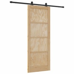 Porta scorrevole vidaXL con set di ferramenta 83x211 cm Legno massello di pino