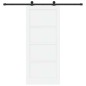 Porta scorrevole vidaXL con set di accessori bianchi 86 x 198.5 cm in legno massello di pino