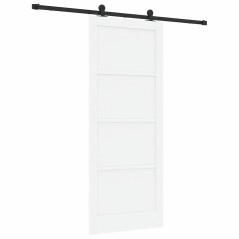 porta scorrevole vidaXL con set hardware bianco 86x211 cm legno massello pino