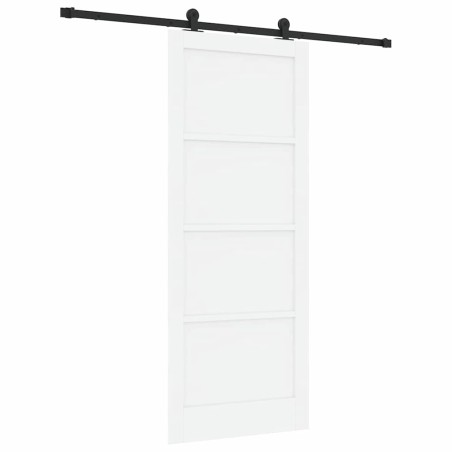 porta scorrevole vidaXL con set hardware bianco 86x211 cm legno massello pino
