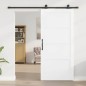 Porta scorrevole vidaXL con set di ferramenta bianco 93x202 cm legno massello pino Porta scorrevole vidaXL con set di ferramenta bianco 93x202 cm legno massello pino