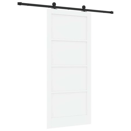 Porta scorrevole vidaXL con set di accessori Bianca 93x211 cm Legno massello di pino