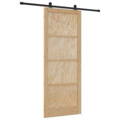 Porta scorrevole vidaXL con set hardware 93x232 cm legno massello pino