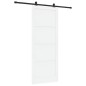 vidaXL Porta scorrevole con set di hardware bianco 93x232 cm in legno massello di pino