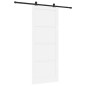 vidaXL Porta scorrevole con set di hardware bianco 93x232 cm in legno massello di pino