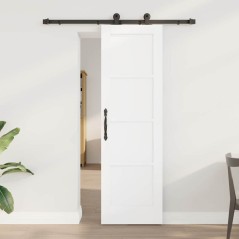 Porta Scorrevole vidaXL con Set di Ferramenta "ORKDAL" in Legno Massello di Pino Bianco