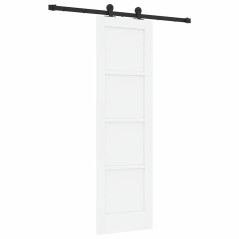 Porta Scorrevole vidaXL con Set di Ferramenta "ORKDAL" in Legno Massello di Pino Bianco