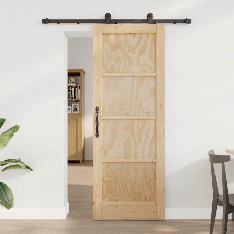 vidaXL Porta Scorrevole con Set di Ferramenta 'ORKDAL'in Legno Massello di Pino vidaXL Porta Scorrevole con Set di Ferramenta 'ORKDAL'in Legno Massello di Pino
