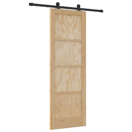 vidaXL Porta Scorrevole con Set di Ferramenta 'ORKDAL'in Legno Massello di Pino