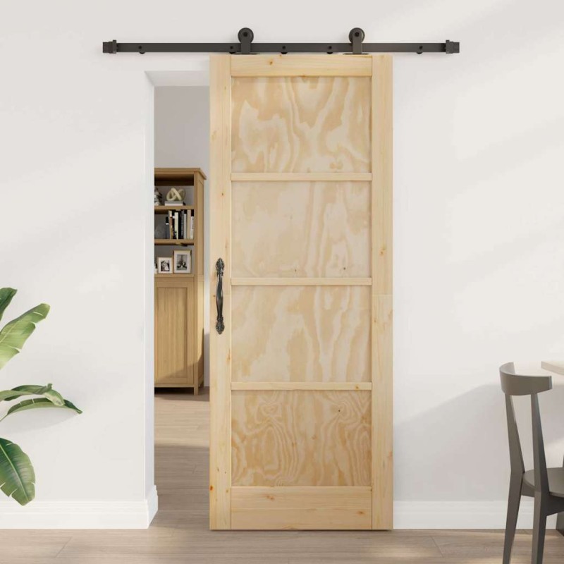 Porta Scorrevole vidaXL con Set di Ferramenta "ORKDAL" Legno Massello di Pino Porta Scorrevole vidaXL con Set di Ferramenta "ORKDAL" Legno Massello di Pino