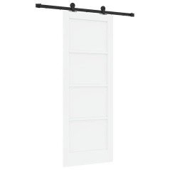 porta scorrevole vidaXL con set di accessori 'ORKDAL'bianca in legno massello di pino