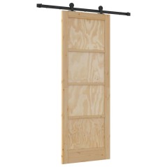 porta scorrevole vidaXL con set di accessori 'ORKDAL'in legno massello di pino