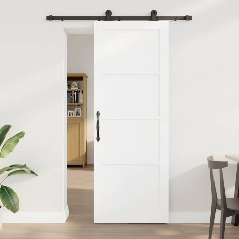 vidaXL Porta Scorrevole con Set di Accessori 'ORKDAL'Bianca in Legno Massello di Pino vidaXL Porta Scorrevole con Set di Accessori 'ORKDAL'Bianca in Legno Massello di Pino