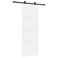 vidaXL Porta Scorrevole con Set di Accessori 'ORKDAL'Bianca in Legno Massello di Pino