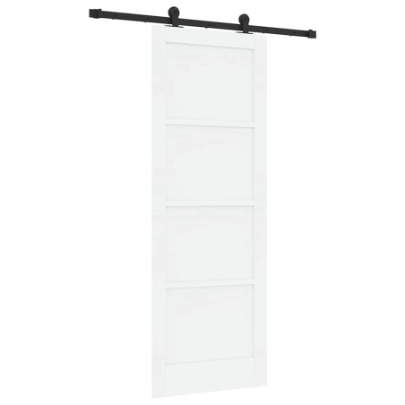 vidaXL Porta Scorrevole con Set di Accessori 'ORKDAL'Bianca in Legno Massello di Pino