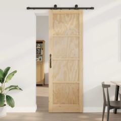Porta Scorrevole vidaXL con Set di Hardware 'ORKDAL'in Legno Massello di Pino