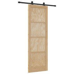 Porta Scorrevole vidaXL con Set di Hardware 'ORKDAL'in Legno Massello di Pino