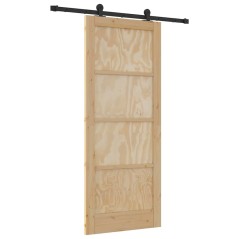 vidaXL Porta Scorrevole con Set di Montaggio 'ORKDAL'in Legno Massello di Pino