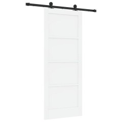 Porta Scorrevole vidaXL con Set Hardware 'ORKDAL'Bianca in Legno Massello di Pino