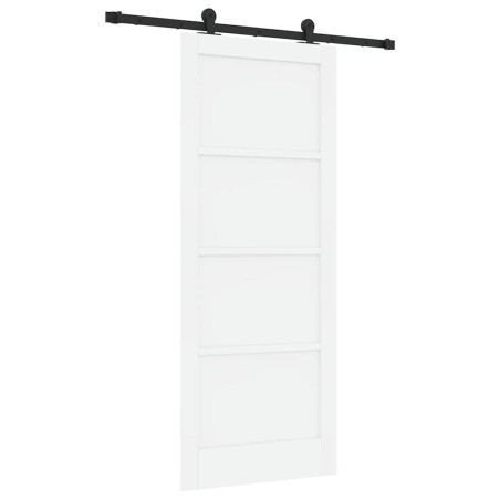 Porta Scorrevole vidaXL con Set Hardware 'ORKDAL'Bianca in Legno Massello di Pino