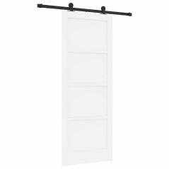 Porta Scorrevole vidaXL con Set di Accessori "ORKDAL" Bianca Legno Massello di Pino