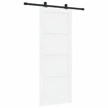 Porta Scorrevole vidaXL con Set di Accessori "ORKDAL" Bianca Legno Massello di Pino