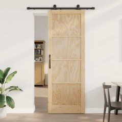 vidaXL Porta scorrevole con set hardware 'ORKDAL'Legno massello di pino