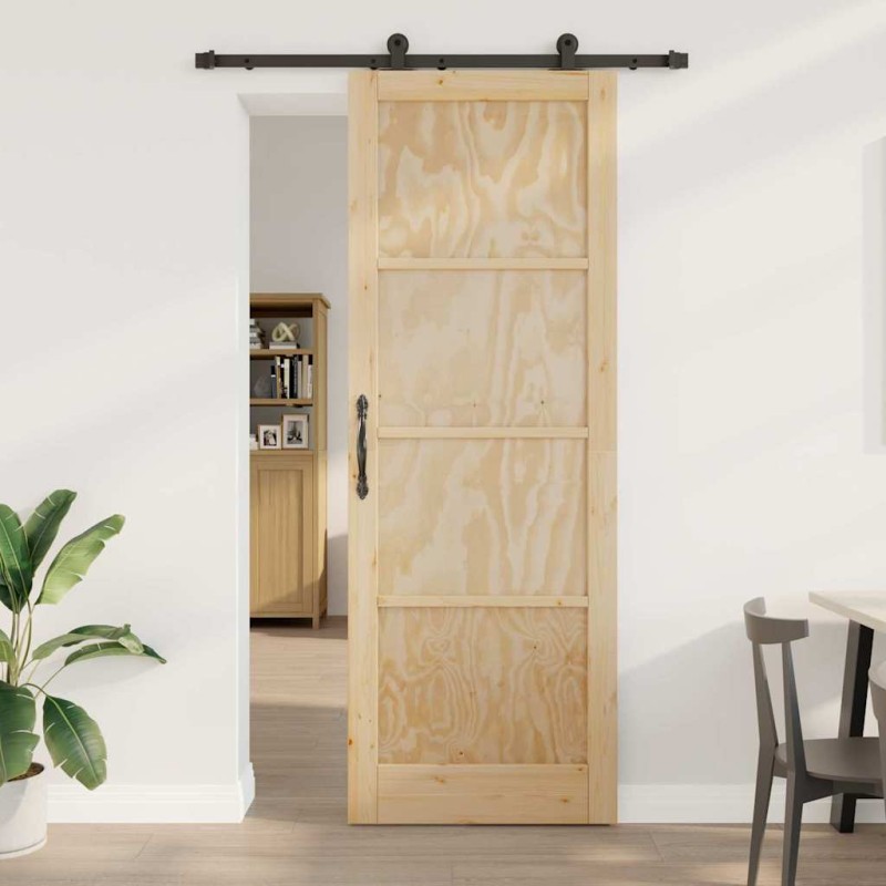 vidaXL Porta scorrevole con set hardware 'ORKDAL'Legno massello di pino