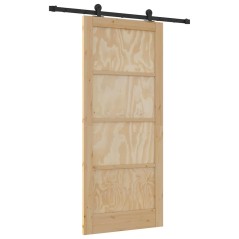 vidaXL Porta Scorrevole con Set di Accessori 'ORKDAL'in Legno Massello di Pino