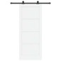 Porta Scorrevole vidaXL con Set di Accessori 'ORKDAL'Bianco in Legno Massello di Pino