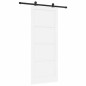Porta Scorrevole vidaXL con Set di Accessori 'ORKDAL'Bianco in Legno Massello di Pino