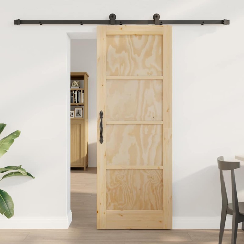 Porta scorrevole vidaXL con set di hardware "ORKDAL" in legno massello di pino Porta scorrevole vidaXL con set di hardware "ORKDAL" in legno massello di pino