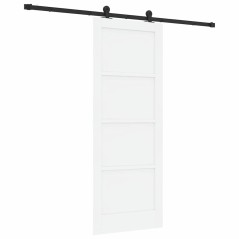Porta Scorrevole vidaXL con Set di Ferramenta 'ORKDAL'Bianca in Legno Massello di Pino