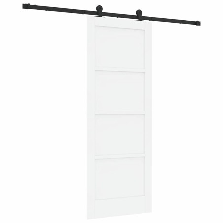 Porta Scorrevole vidaXL con Set di Ferramenta 'ORKDAL'Bianca in Legno Massello di Pino