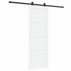 Porta Scorrevole vidaXL con Set di Accessori 'ORKDAL'Bianca Legno Massello di Pino