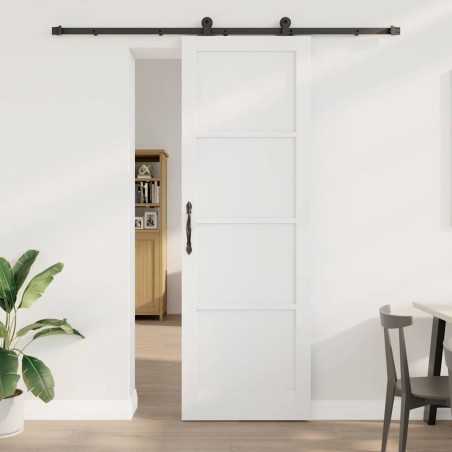 vidaXL Porta scorrevole con set di hardware 'ORKDAL'Bianco Legno massello di pino