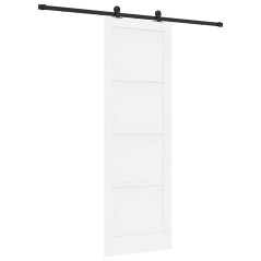 vidaXL Porta scorrevole con set di hardware 'ORKDAL'Bianco Legno massello di pino