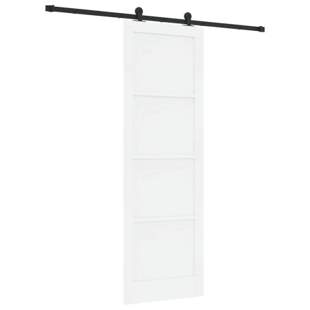 vidaXL Porta scorrevole con set di hardware 'ORKDAL'Bianco Legno massello di pino