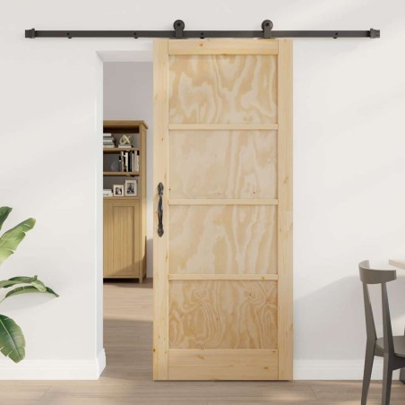 Porta Scorrevole vidaXL con Set di Ferramenta 'ORKDAL'in Legno Massello di Pino