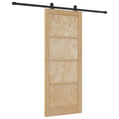 Porta Scorrevole vidaXL con Set di Ferramenta 'ORKDAL'in Legno Massello di Pino