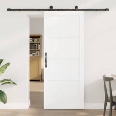 vidaXL Porta Scorrevole con Set di Ferramenta 'ORKDAL'Bianco Legno Massello Pino