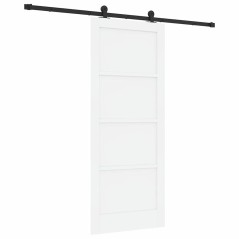 vidaXL Porta Scorrevole con Set di Ferramenta 'ORKDAL'Bianco Legno Massello Pino