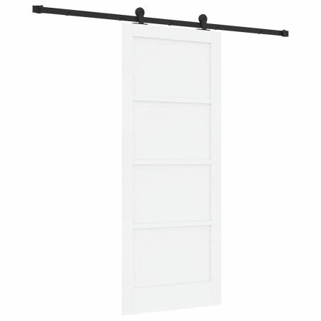 vidaXL Porta Scorrevole con Set di Ferramenta 'ORKDAL'Bianco Legno Massello Pino