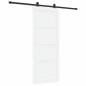 vidaXL Porta Scorrevole con Set di Ferramenta 'ORKDAL'Bianco Legno Massello Pino