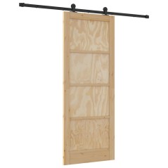 Porta Scorrevole vidaXL con Set di Componenti 'ORKDAL'in Legno di Pino Massello