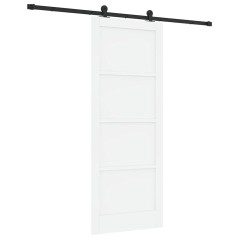 vidaXL Porta Scorrevole con Set Hardware "ORKDAL" Bianca Legno Massiccio Pino